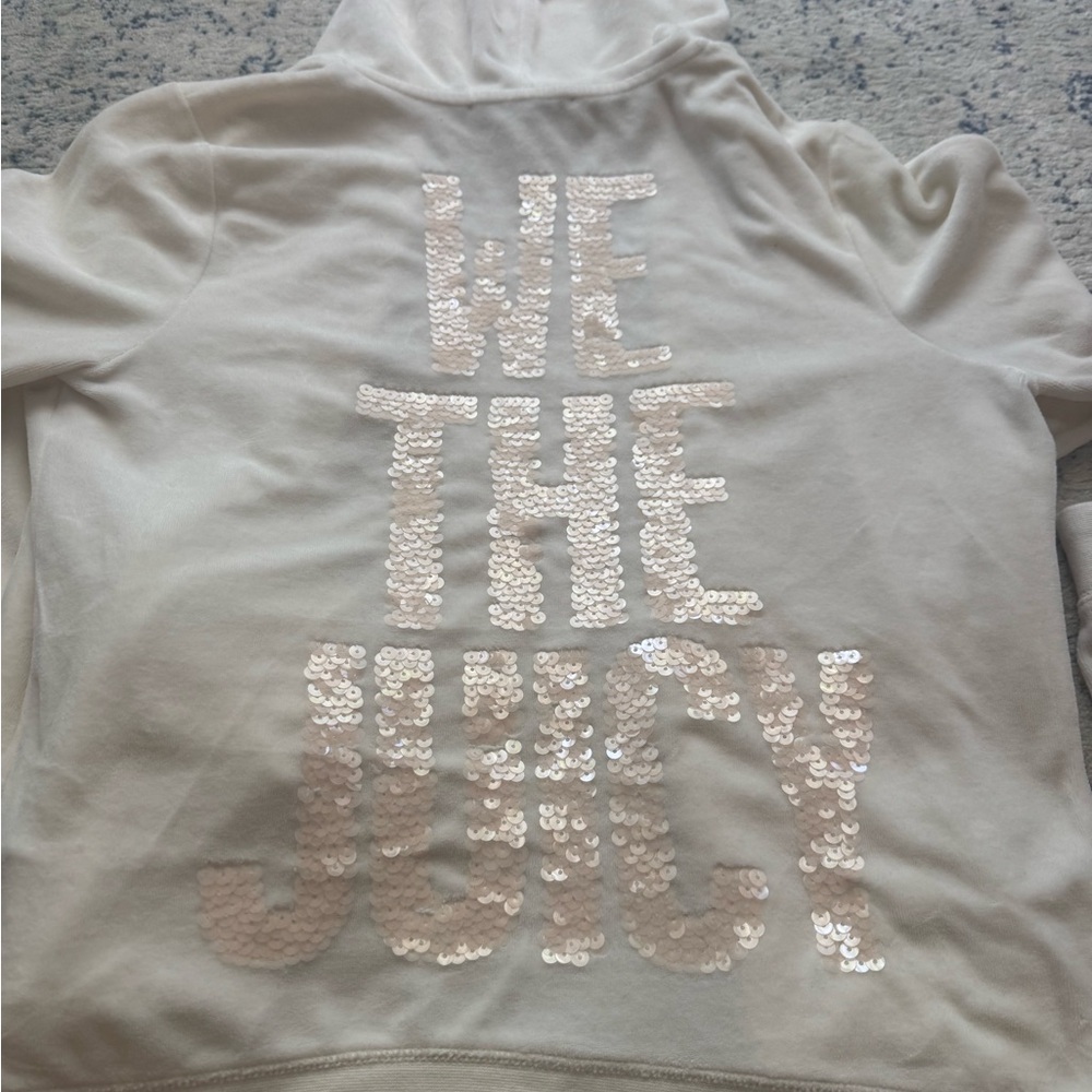 Creamy white plush tracksuit. Worn once